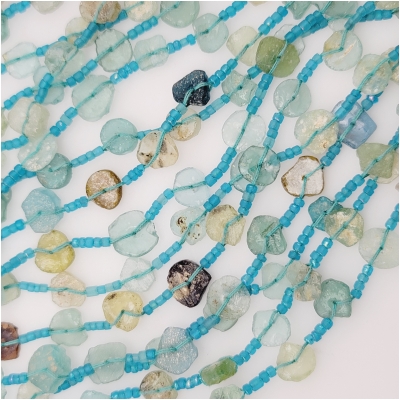 Strand of Roman Glass Beads, Coins