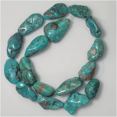 Turquoise Hubei Nugget Gemstone Beads S Approximate Size 12 X 19 9mm To 14 7 X 27 87mm 16 Inchespurchase