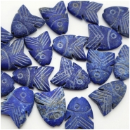2 Roar Natural Lapis Zuni Bear Animal Beads | 15x12x4mm | Blue and White | 2 Beads, Adult Unisex