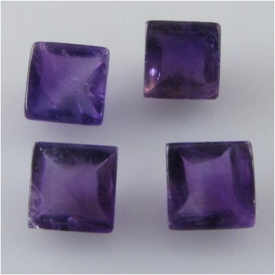 5 Amethyst Square Sugarloaf Gemstone Loose Cut Cabochons (N) 5mm CLOSEOUT