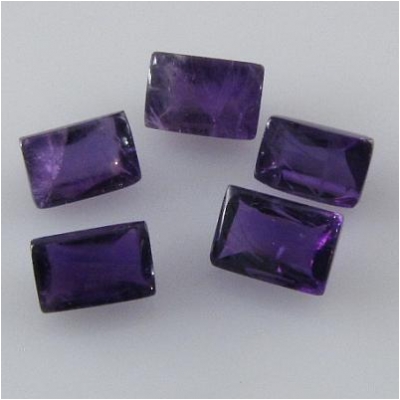 2 Amethyst Sugarloaf Rectangle Gemstone Cabochons Loose Cut (N) 6 x 8mm CLOSEOUT