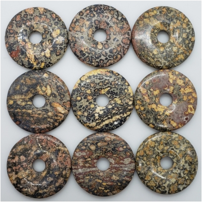 1 Leopardskin Jasper Donut Gemstone (N) 48.32 to 50.33mm CLOSEOUT