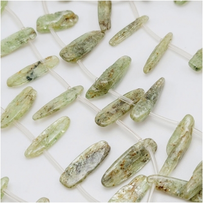 Green Kyanite Top Drilled Stick Gemstone Beads (N) 15 to 35mm