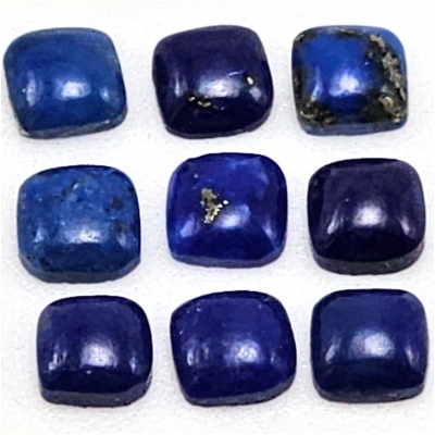 4 Lapis Lazuli Square Cushion Gemstone Cabochons (N) 4mm