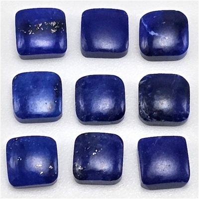 2 Lapis Lazuli Square Gemstone Cabochons (N) 6mm