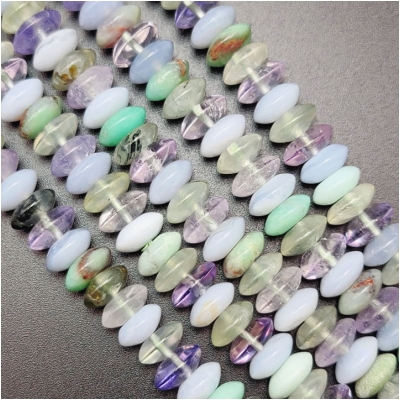 Multistone Saucer Gemstone Beads (N) Approximate size 10mm 16 inches