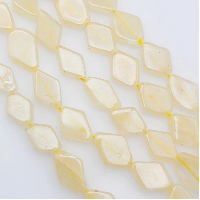 Golden "Jade" Butter Quartz Flat Diamond Gemstone Beads (N) Approximate size 8.5 x 10mm to 9.3 x 13mm 12 inches