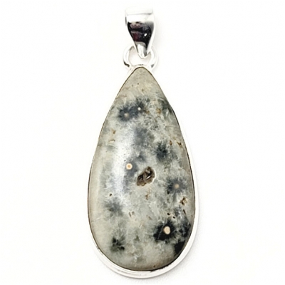 Ocean Jasper and Sterling Silver Pendant (N) 19 x 35.9mm