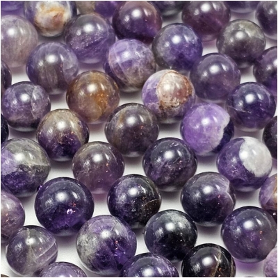 Amethyst Dog Tooth 10mm Deep Purple Round Gemstone Beads (N) 15.5 inches