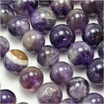 Amethyst Dog Tooth 11mm Round Gemstone Beads (N) 15.5 inches