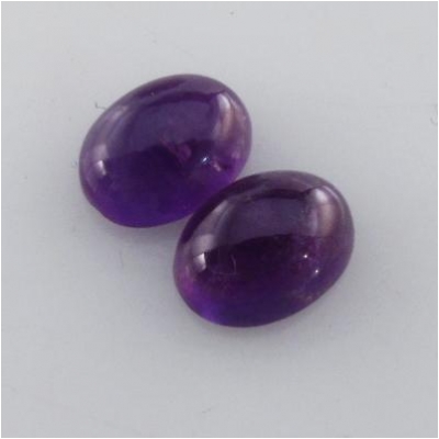 4 Amethyst oval cabochon loose cut gemstones (N) 6 x 8mm CLOSEOUT