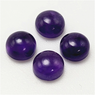 2 Amethyst 7mm Round Gemstone Loose Cut Cabochon (N)