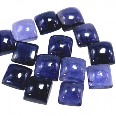 2 Iolite Square Loose Cut Gemstone Cabochon (N) 6mm