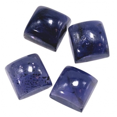 2 Iolite Square Loose Cut Thick Gemstone Cabochon (N) 6mm