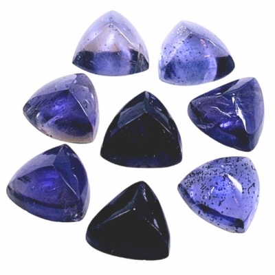 1 Iolite Trillion Sugarloaf Loose Cut Thick Gemstone Cabochon (N) 7mm