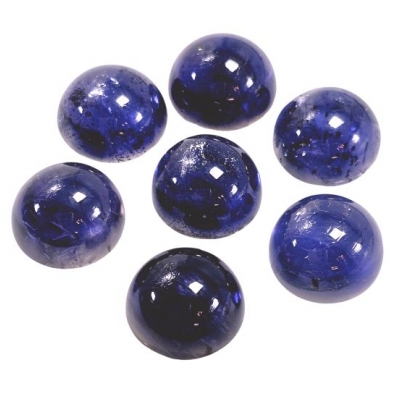 1 Iolite Round Loose Cut Thick Gemstone Cabochon (N) 9mm