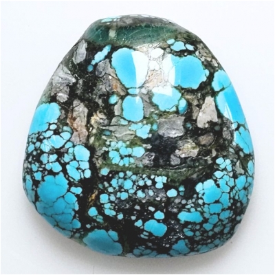 1 Hubei Turquoise Freeform Gemstone Cabochon (S) 29.6 x 31.4mm