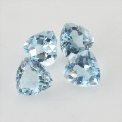 3 Sky Blue Topaz faceted trillion loose cut gemstones (I) 6mm  CLOSEOUT