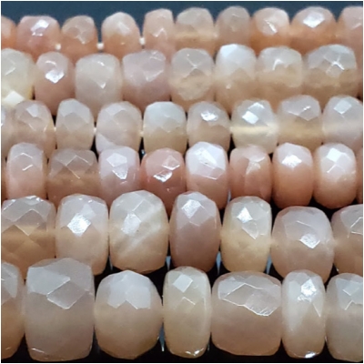 Peach Moonstone Graduated Faceted Disc Gemstone Beads (N) 5.64 to 8.69mm 14 inches CLOSEOUT