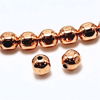 100 Copper 4mm Faceted Round Metal Beads (N)