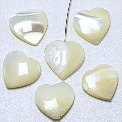 5 Mother of Pearl Heart Pendant Top Hole (N)