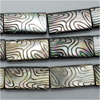 1 Mother of Pearl Carved Rectangle Doublet Bead (N) 14.55 x 29.1mm to 15.48 x 30.18mm 1 piece CLOSEOUT