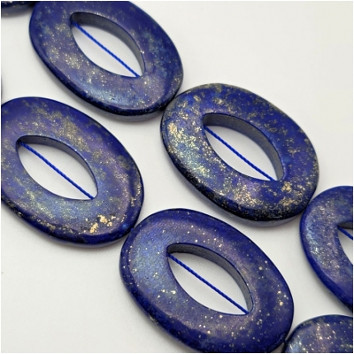 1 Lapis Lazuli Thick Oval Gemstone Bead (N) 27.9 x 40.2mm to 30.3 x 45mm