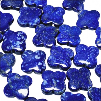 Lapis Lazuli Flower Petal Gemstone Beads (N) 18mm 16 inches