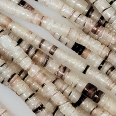 Natural Hammer Shell Heishi Bead  (N) Approximate size 2.5 to 3.2mm 24 inches