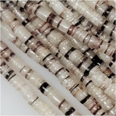 Natural Hammer Shell Heishi Bead  (N) Approximate size 3.2 to 4.2mm