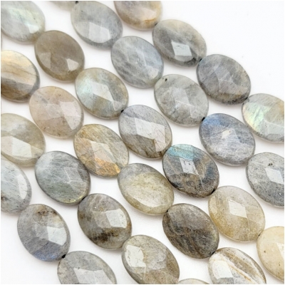 Labradorite 12 x 16mm Faceted Oval Gemstone Beads (N) 15.5 inches