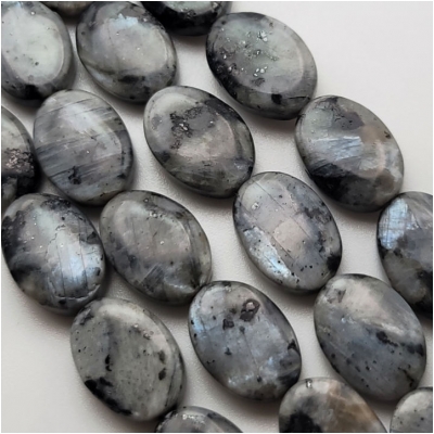 Larvikite Black Labradorite 10 x 14mm Oval Gemstone Beads (N) 15.5 inches