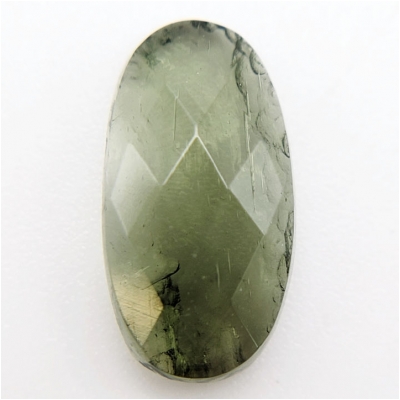 1 Moldavite Faceted Oval Raw Back Loose Gemstone Tektite (N) 8.6 x 16.2mm