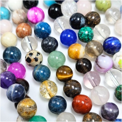 Multistone Round Gemstone and Crystal Beads (NMDH) 8mm 8 inches