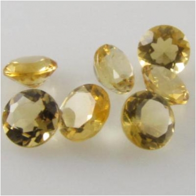 10 Citrine faceted round loose cut gemstones (H) 4mm CLOSEOUT