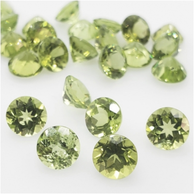 1 Peridot Faceted 6mm Round Loose Cut Gemstone (N) 6mm  CLOSEOUT