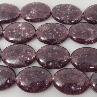 Lepidolite Oval AA Gemstone Beads (N) 18 x 25mm 8 inches CLOSEOUT