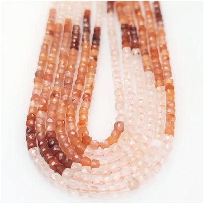 Blood Quartz Faceted Cube Gemstone Beads (N) Approximate Size 2mm 15.25 inches