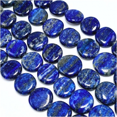 Lapis Coin Gemstone Beads (N) 12 to 17mm 16 inches