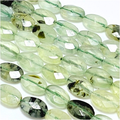 Prehnite Small Faceted Oval Gemstone Beads (N) 8 x 12mm 15.75 inches