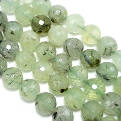 Prehnite Micro Faceted Round Gemstone Beads (N) 10mm 15.25 inches