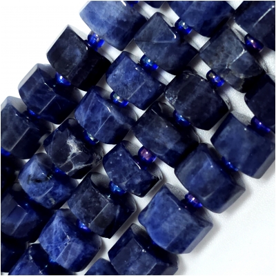 Sodalite Faceted Wheel Gemstone Beads (N) 10mm 5.25 inches