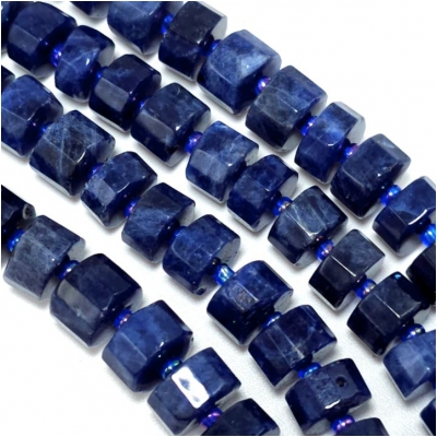 Sodalite Faceted Wheel Gemstone Beads (N) 10mm 15.75 inches