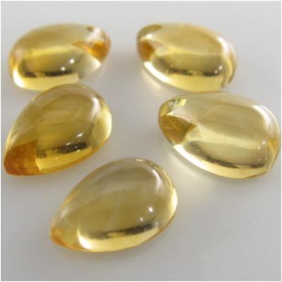 1 Citrine Pear Gemstone Cabochon Loose Cut (H) 8 x 12mm CLOSEOUT