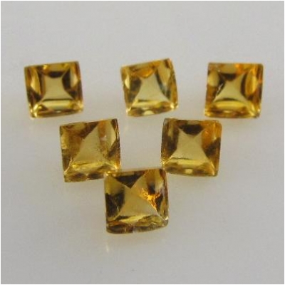 5 Citrine Square Sugarloaf Gemstone Cabochons Loose Cut (H) 3mm CLOSEOUT