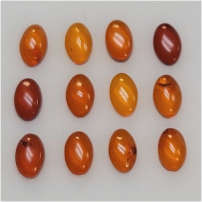 5 Amber 4 x 6mm Oval Gemstone Cabochon (N) 4 x 6mm  CLOSEOUT