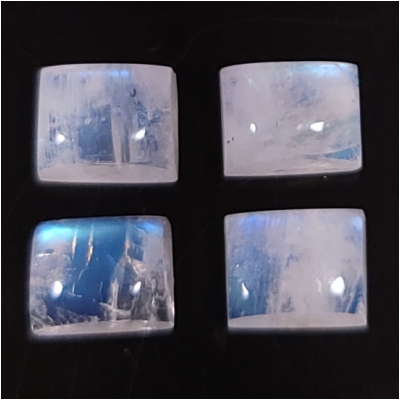 1 Rainbow Moonstone 7 x 9 Rectangle Gemstone Cabochon (N) 7 x 8.6mm to 7.4 x 9.3mm  CLOSEOUT