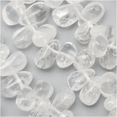Crystal Quartz Handcut Irregular Drop Gemstone Beads (N) 4.6 x 9.2mm to 7 x 16.7mm. 13 inches