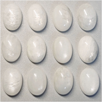 1 Moonstone AA Oval Gemstone Cabochon White (N) 10 x 14mm