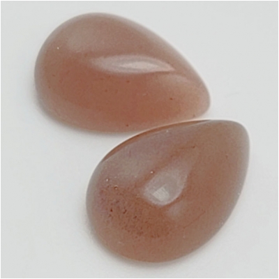 1 Moonstone AA Pear Gemstone Cabochon Gray Peach (N) 10 x 14mm